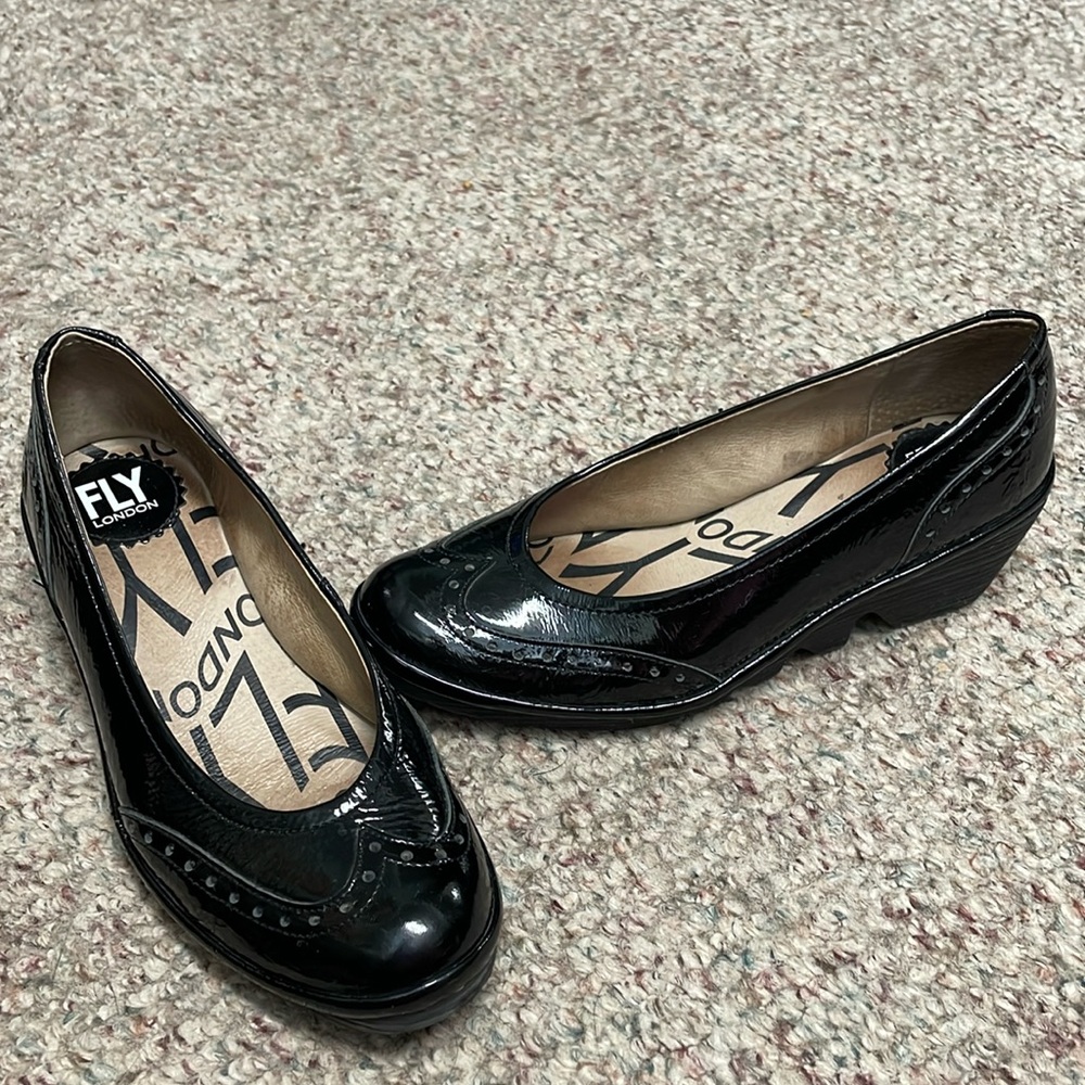 Fly London wedge heel Oxford style shoes